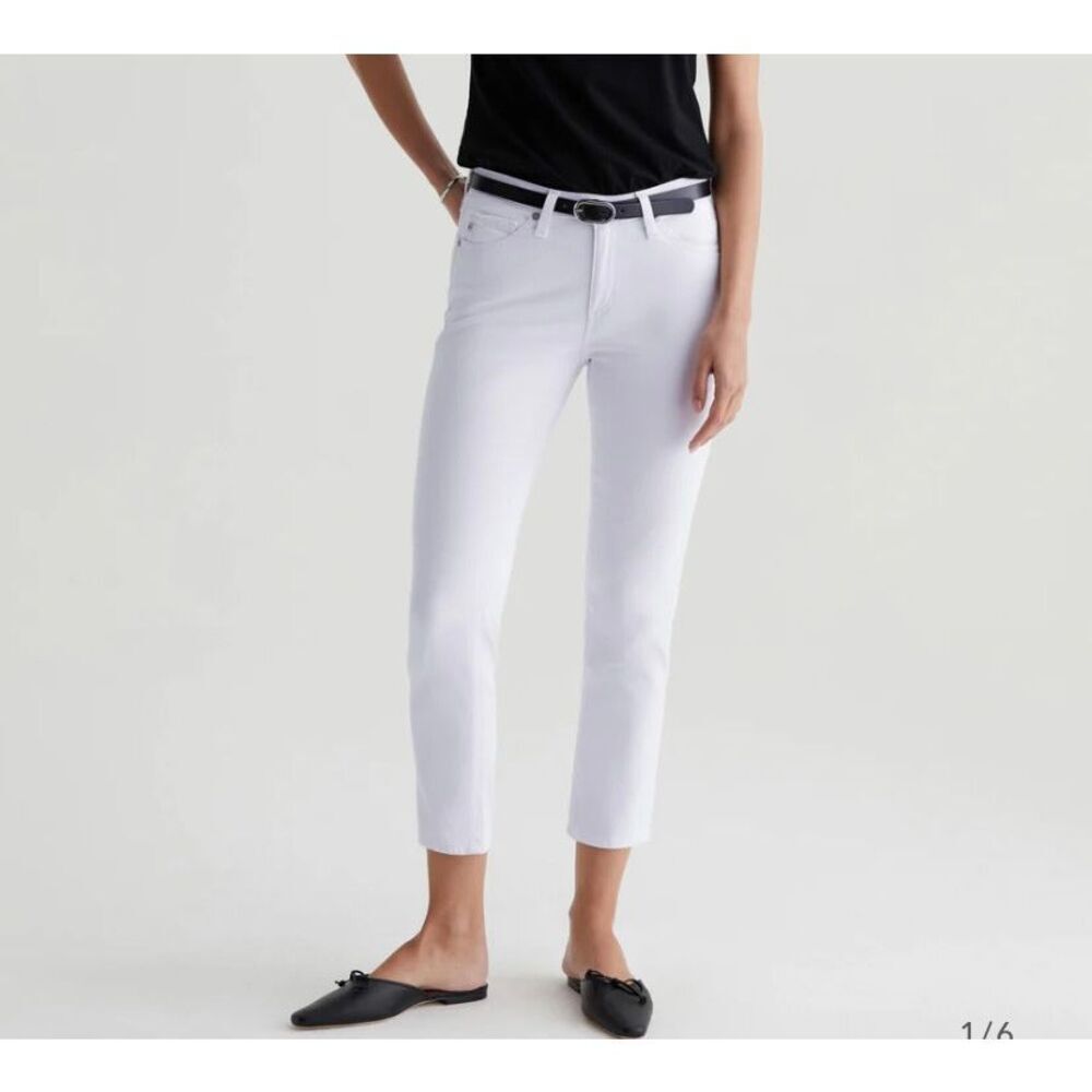 NWT Adriano goldschmied cotton, soft denim, prima, crop cigarette pants, 28